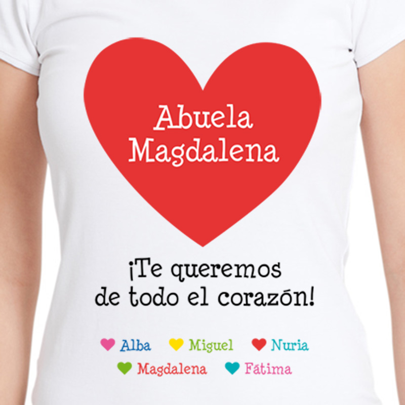 Regalos personalizados: Camisetas personalizadas: Camiseta personalizada abuela Te queremos