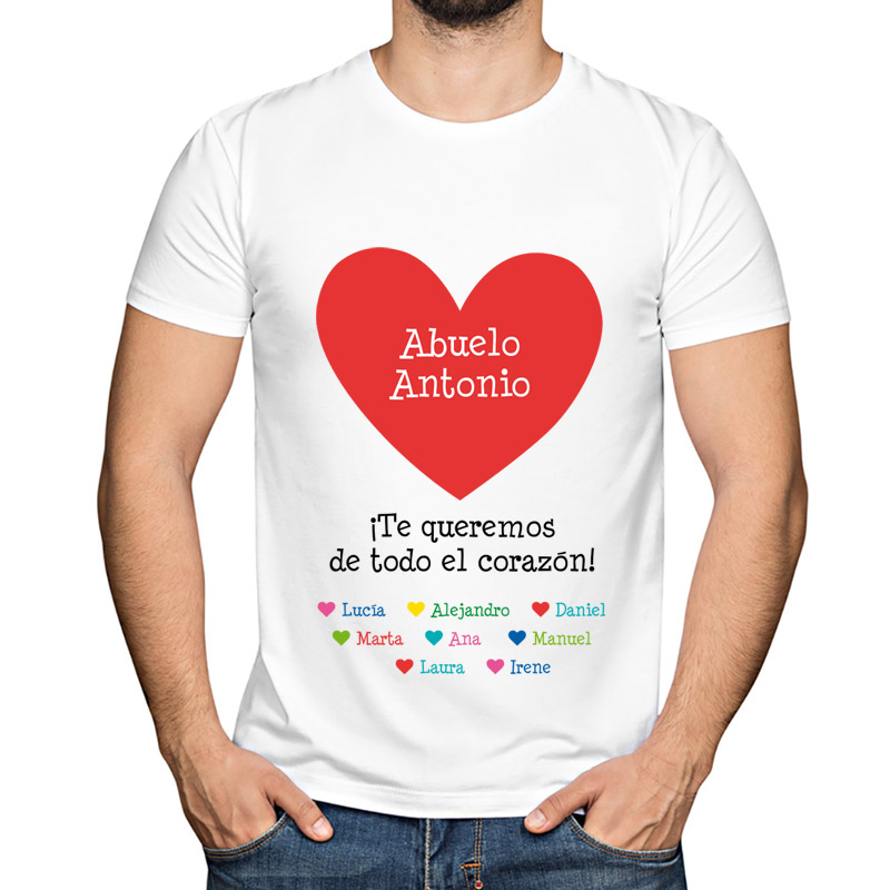 Regalos personalizados: Camisetas personalizadas: Camiseta personalizada abuelo Te queremos