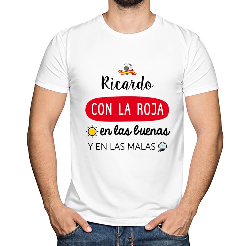 Regalos personalizados: Camisetas personalizadas: Camiseta personalizada con la roja