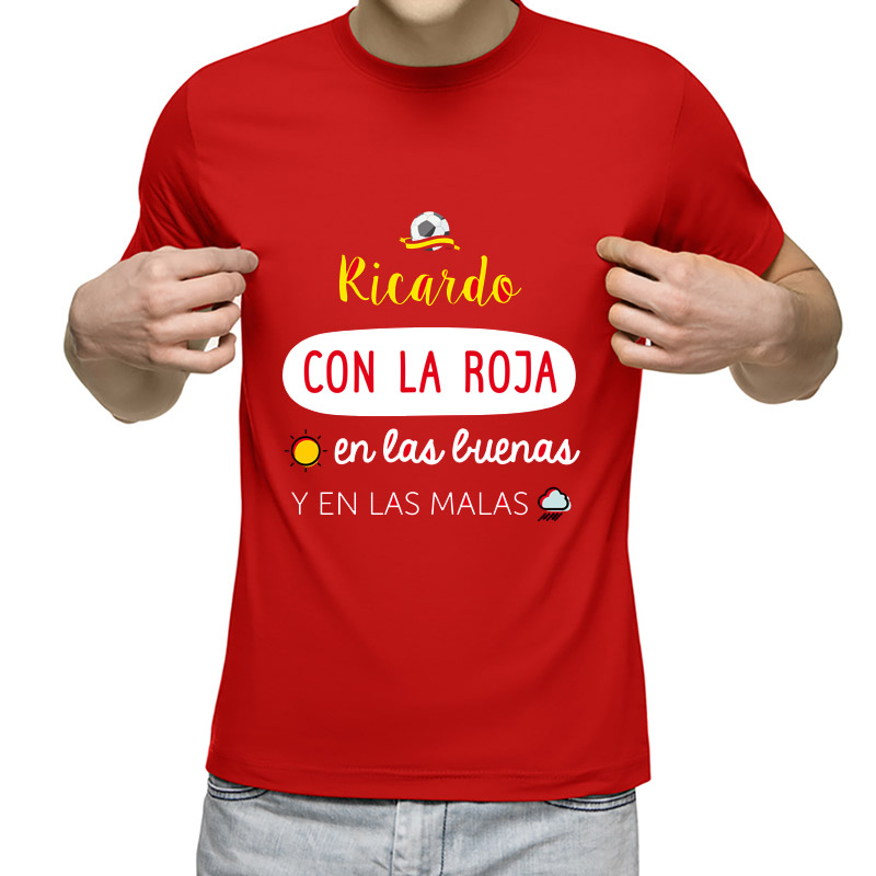 Regalos personalizados: Camisetas personalizadas: Camiseta personalizada con la roja