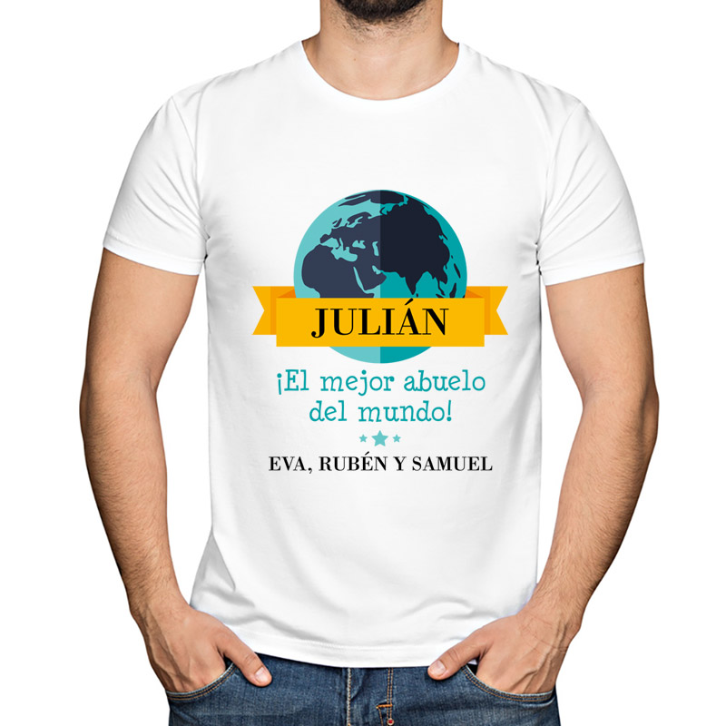 Regalos personalizados: Camisetas personalizadas: Camiseta personalizada El mejor abuelo del mundo