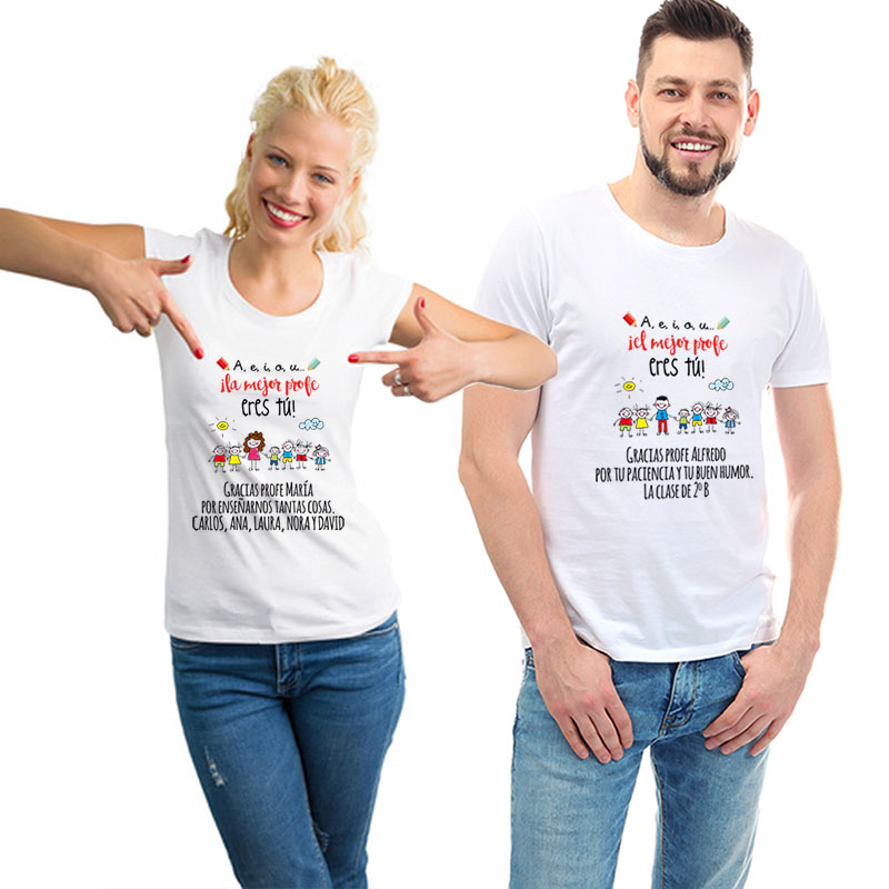 Regalos personalizados: Camisetas personalizadas: Camiseta personalizada 'El mejor profe eres tú'