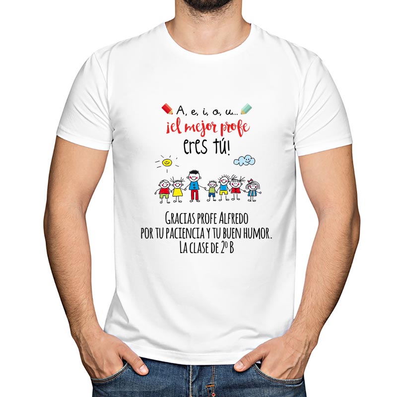 Regalos personalizados: Camisetas personalizadas: Camiseta personalizada 'El mejor profe eres tú'