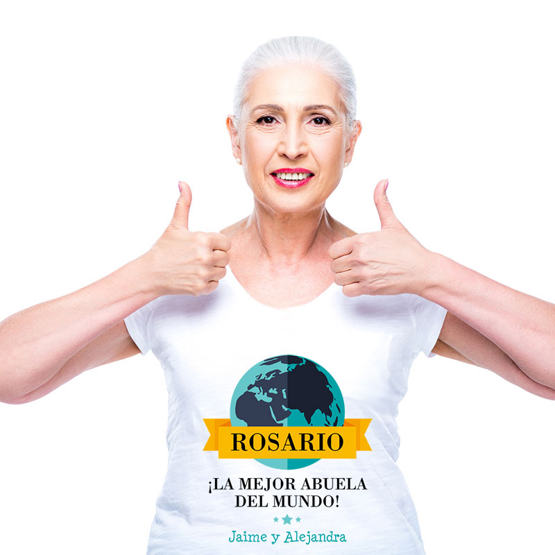 Regalos personalizados: Camisetas personalizadas: Camiseta personalizada La mejor abuela del mundo