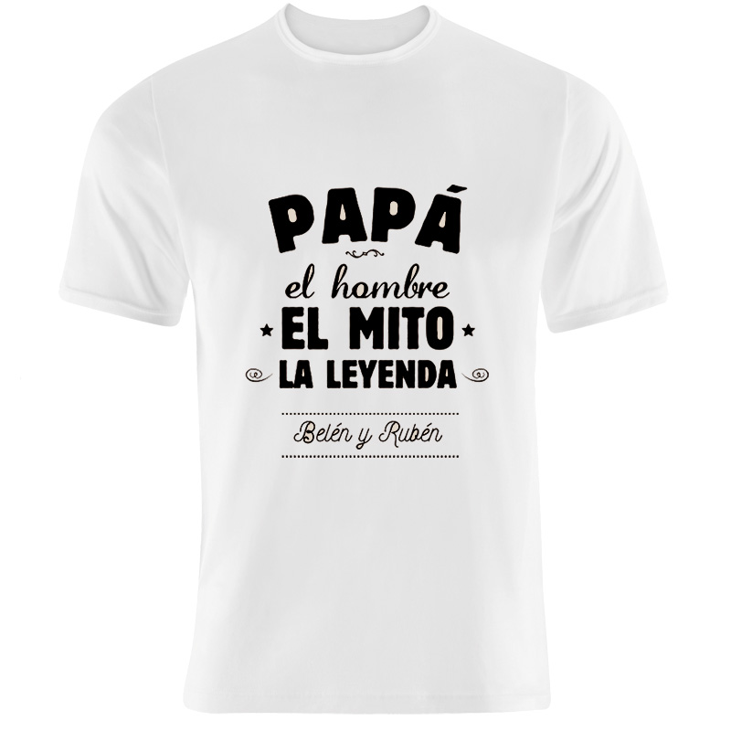 Regalos personalizados: Regalos con nombre: Camiseta personalizada  'Papá, el mito, la leyenda'