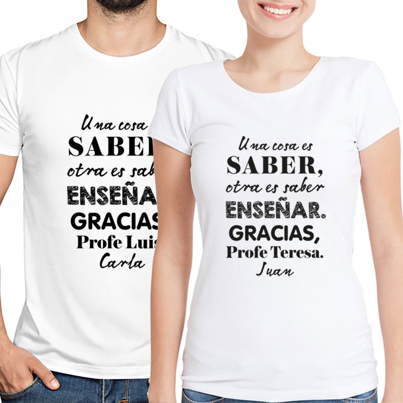 Regalos personalizados: Camisetas personalizadas: Camiseta personalizada 'Saber enseñar'