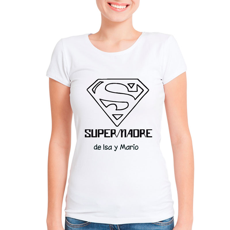 Regalos personalizados: Regalos con nombre: Camiseta personalizada SuperMadre