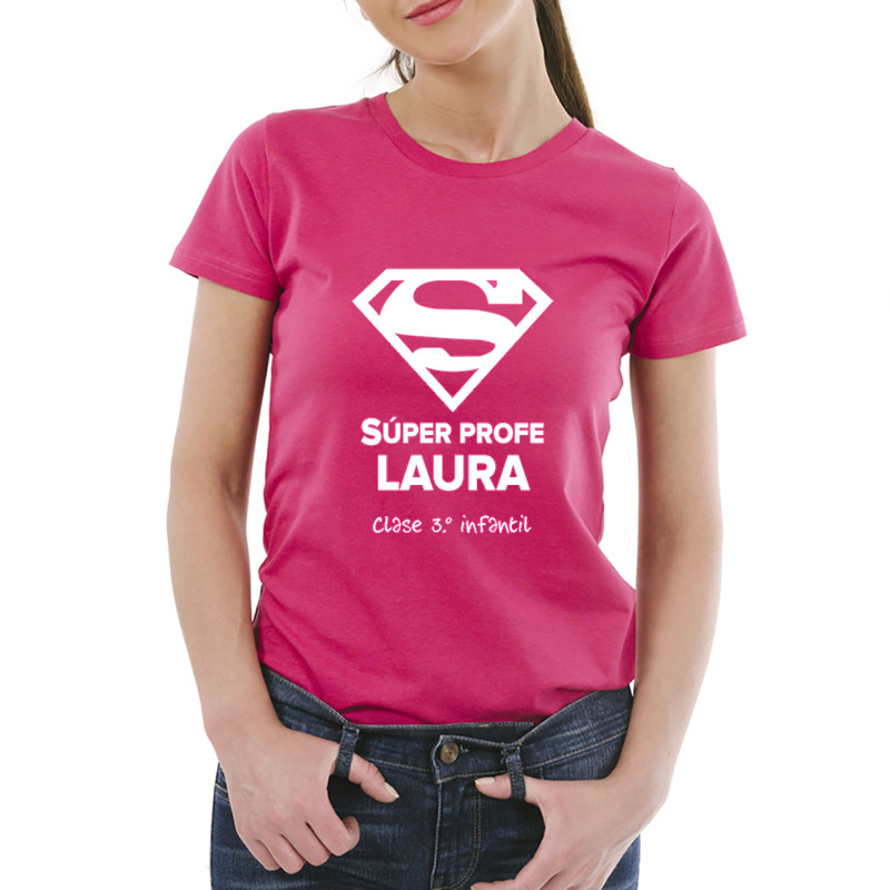 Regalos personalizados: Camisetas personalizadas: Camiseta Súper Profe personalizada para profesoras