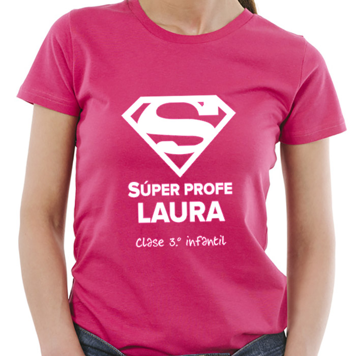 Regalos personalizados: Camisetas personalizadas: Camiseta Súper Profe personalizada para profesoras