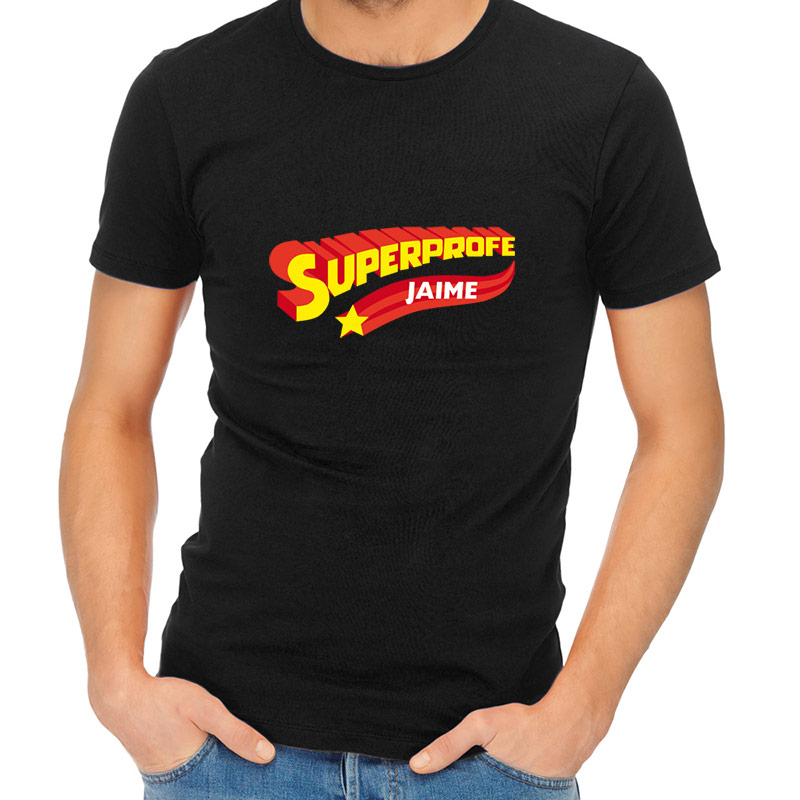 Regalos personalizados: Camisetas personalizadas: Camiseta SuperProfe personalizada para él