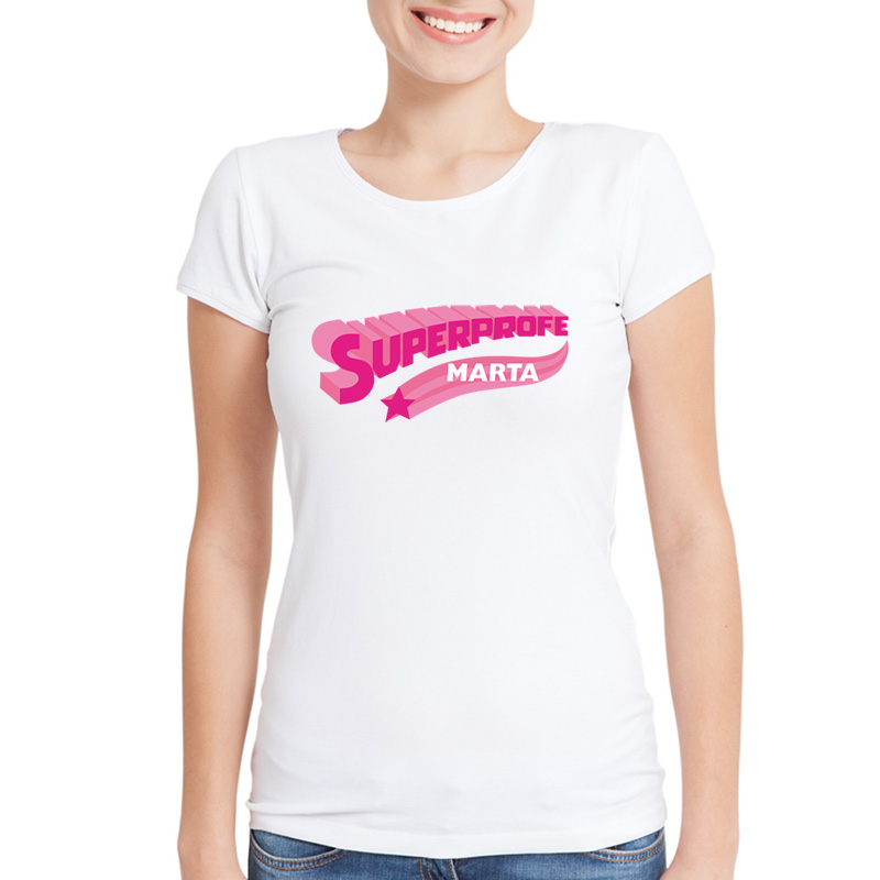 Regalos personalizados: Camisetas personalizadas: Camiseta SuperProfe personalizada para ella