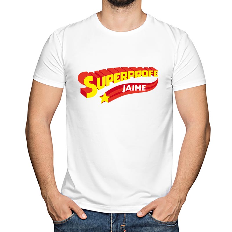 Regalos personalizados: Camisetas personalizadas: Camiseta SuperProfe personalizada para él