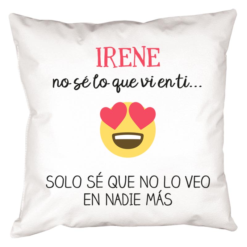Regalos personalizados: Regalos con nombre: Cojín emoticono enamorado personalizado