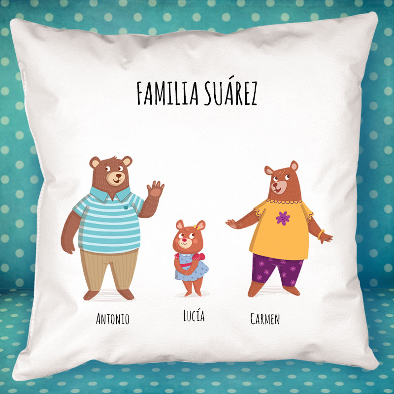 Regalos personalizados: Diseño y decoración: Cojín familia Oso personalizado