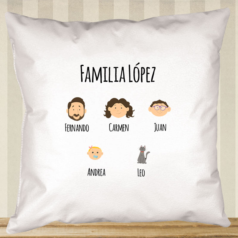 Regalos personalizados: Diseño y decoración: Cojín familia personalizado