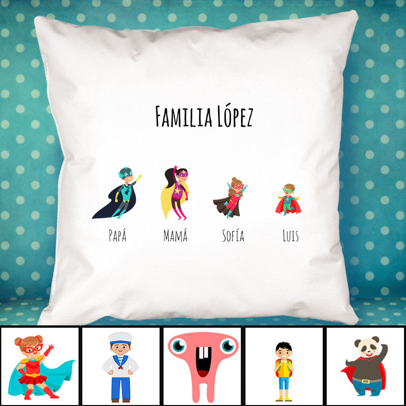 Regalos personalizados: Diseño y decoración: Cojín familias personalizado