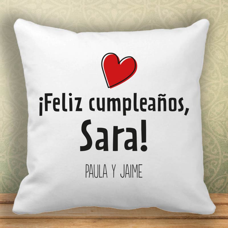 Regalos personalizados: Diseño y decoración: Cojín feliz cumpleaños mujer