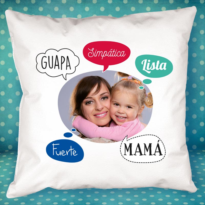 Regalos personalizados: Diseño y decoración: Cojín personalizado 'burbujas' para mamá