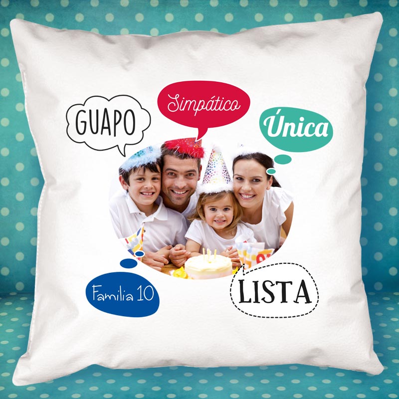 Regalos personalizados: Diseño y decoración: Cojín personalizado 'burbujas' para mamá