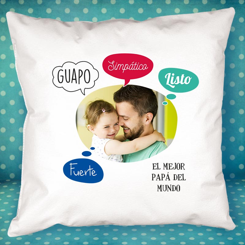 Regalos personalizados: Diseño y decoración: Cojín personalizado 'burbujas' para papá