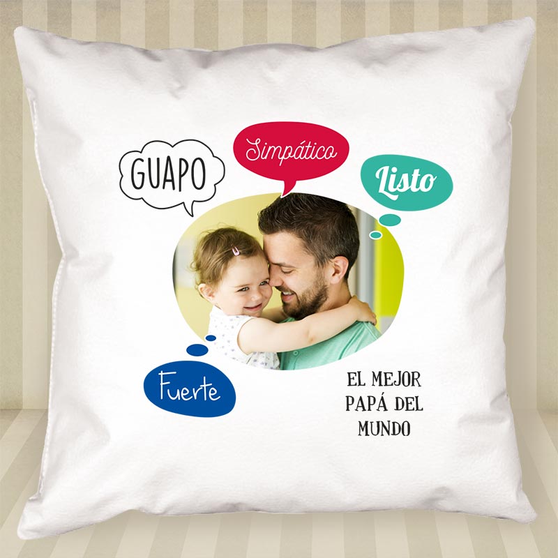 Regalos personalizados: Diseño y decoración: Cojín personalizado 'burbujas' para papá