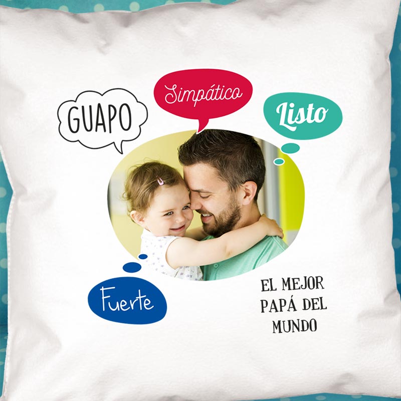 Regalos personalizados: Diseño y decoración: Cojín personalizado 'burbujas' para papá