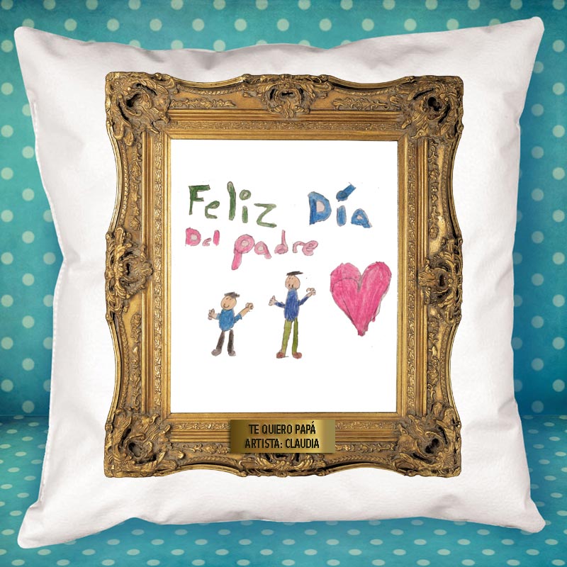 Regalos personalizados: Regalos con fotos: Cojín personalizado con el dibujo de tu artista