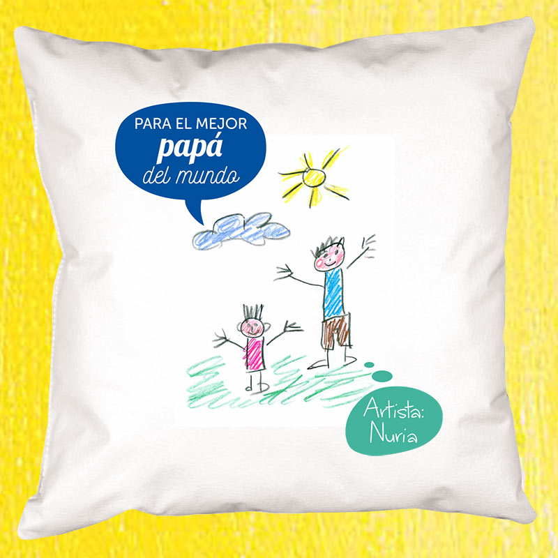 Regalos personalizados: Diseño y decoración: Cojín personalizado con el dibujo de tu hijo