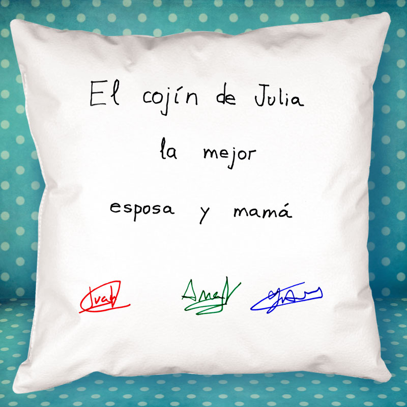 Regalos personalizados: Diseño y decoración: Cojín personalizado con tus firmas