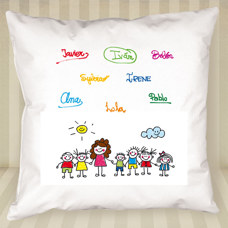 Regalos personalizados: Diseño y decoración: Cojín personalizado firmas para profe