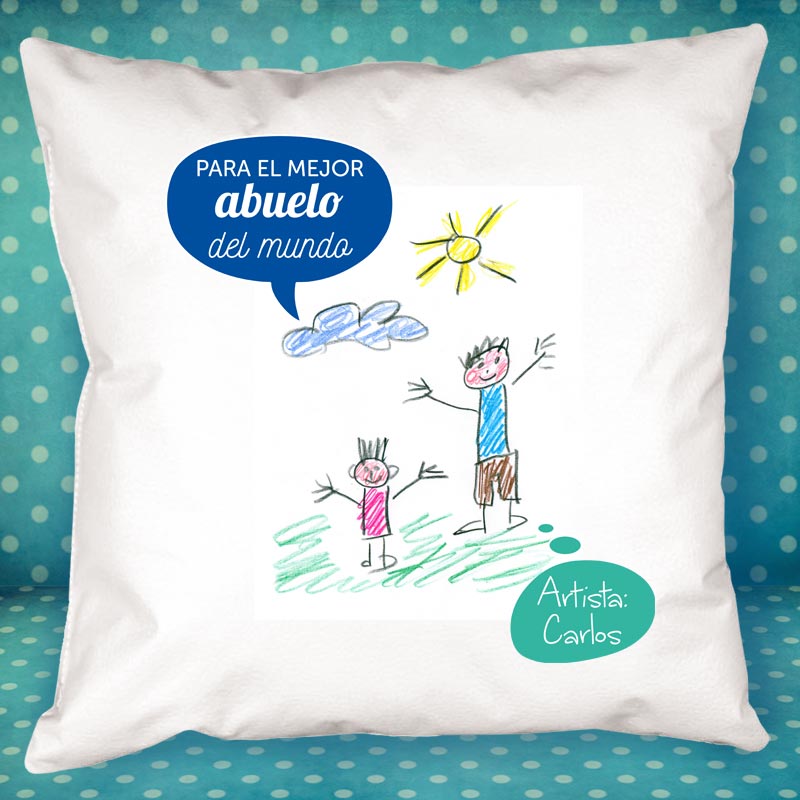 Regalos personalizados: Diseño y decoración: Cojín personalizado para abuelo con dibujo o foto