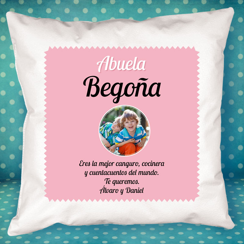 Regalos personalizados: Diseño y decoración: Cojín personalizado para abuelos