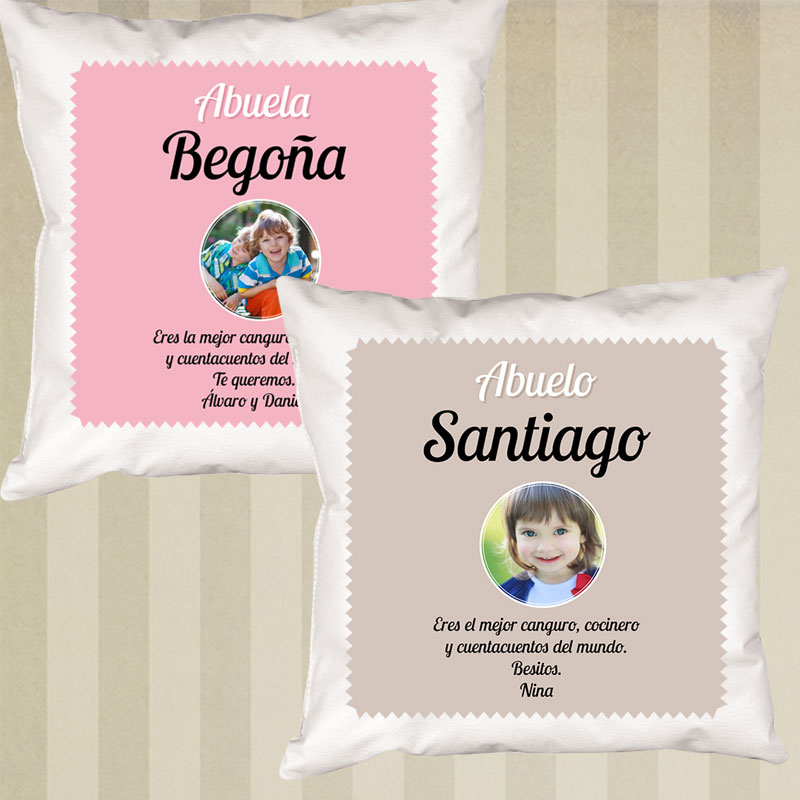 Regalos personalizados: Diseño y decoración: Cojín personalizado para abuelos