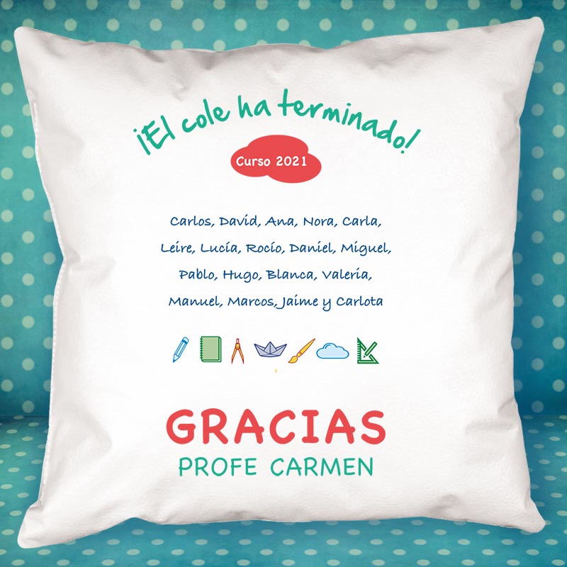 Regalos personalizados: Diseño y decoración: Cojín personalizado para profe