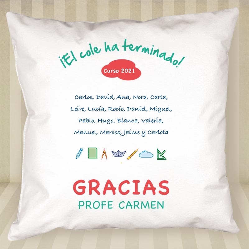 Regalos personalizados: Diseño y decoración: Cojín personalizado para profe