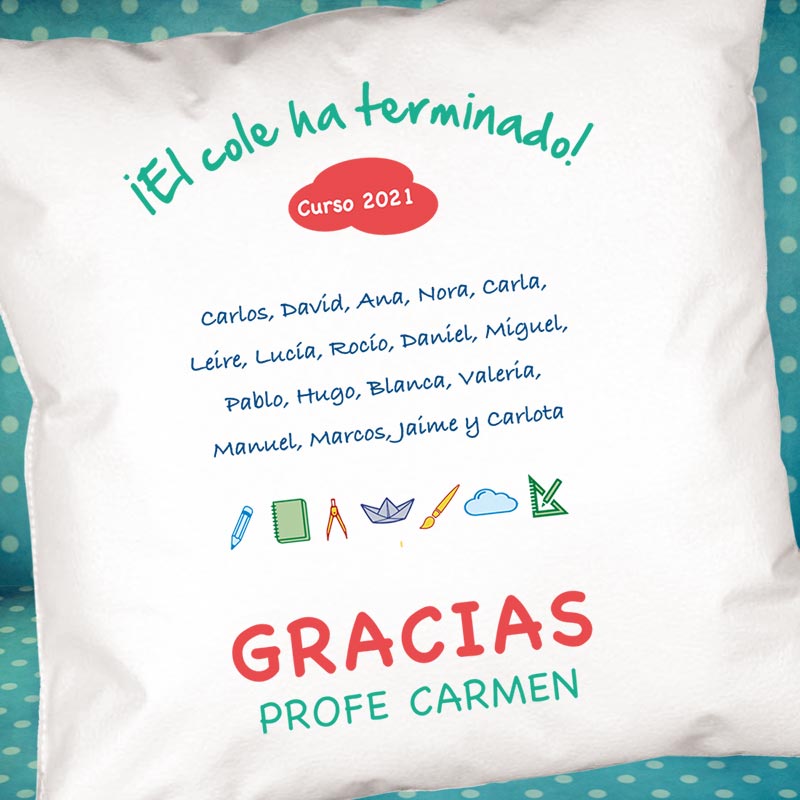 Regalos personalizados: Diseño y decoración: Cojín personalizado para profe