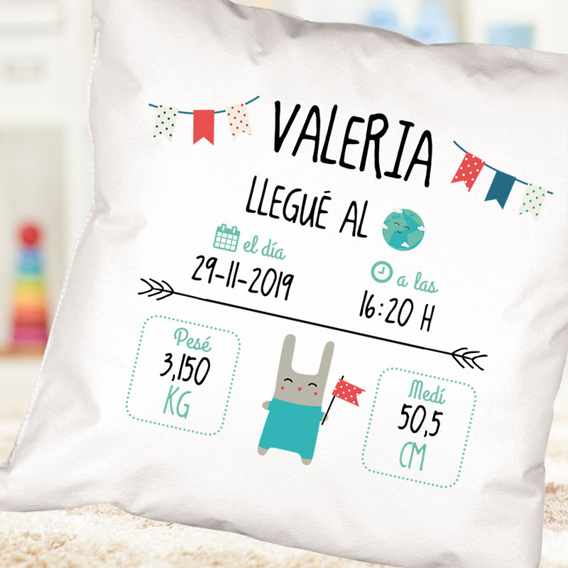 Regalos personalizados: Diseño y decoración: Cojín personalizado para recién nacido