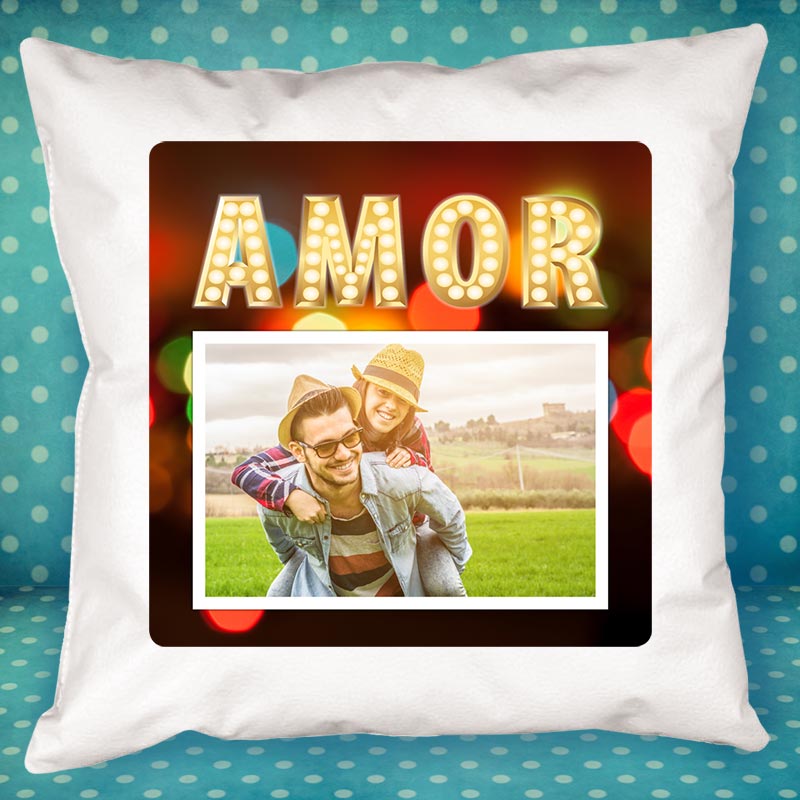 Regalos personalizados: Diseño y decoración: Cojín personalizado AMOR luminoso