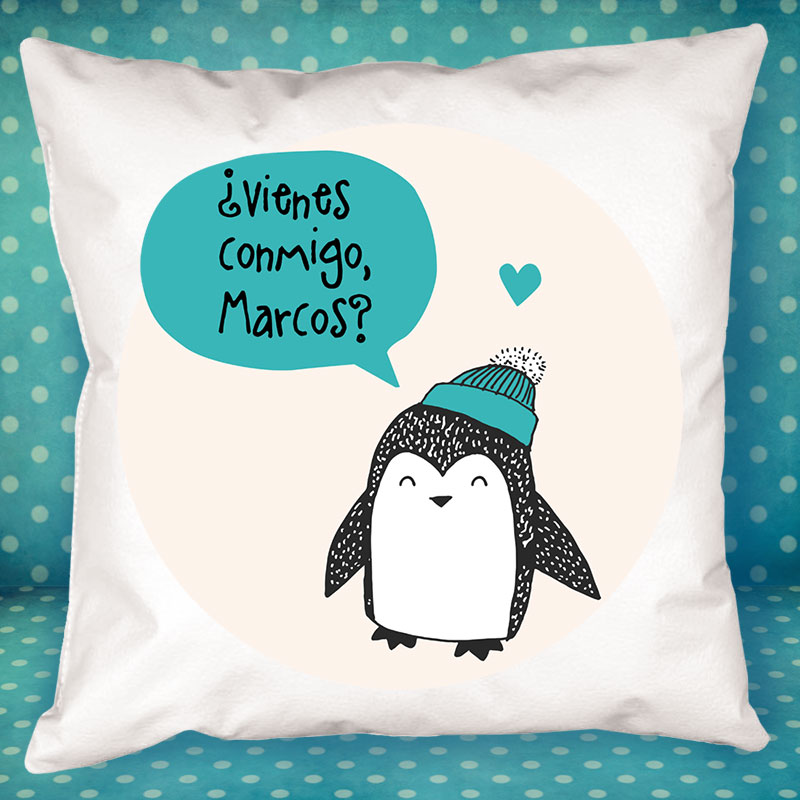 Regalos personalizados: Diseño y decoración: Cojín personalizado "Pingüino"