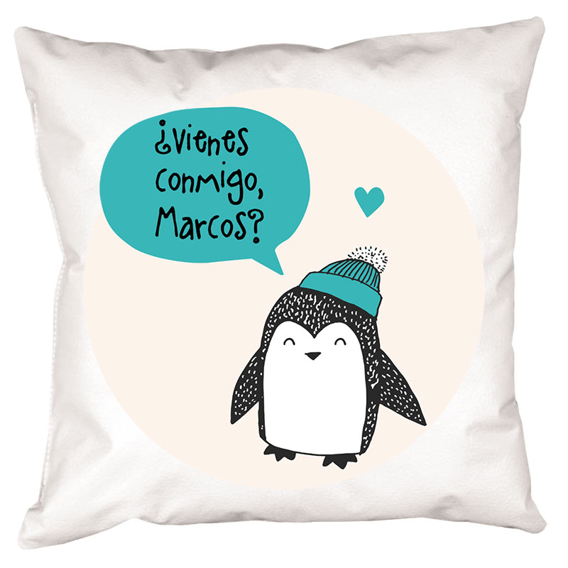 Regalos personalizados: Diseño y decoración: Cojín personalizado "Pingüino"