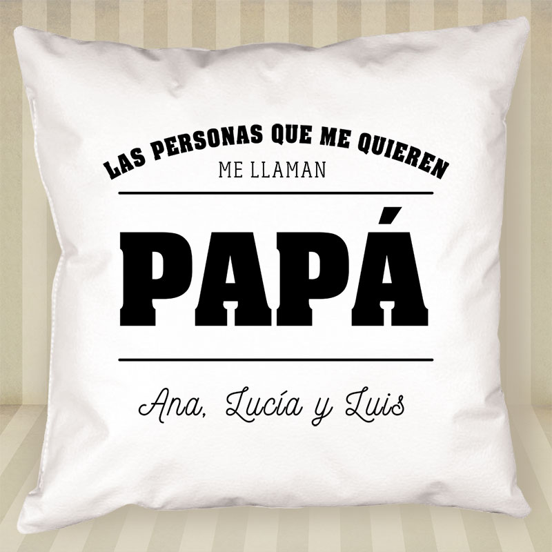 Regalos personalizados: Diseño y decoración: Cojín personalizado 'Te queremos papá'