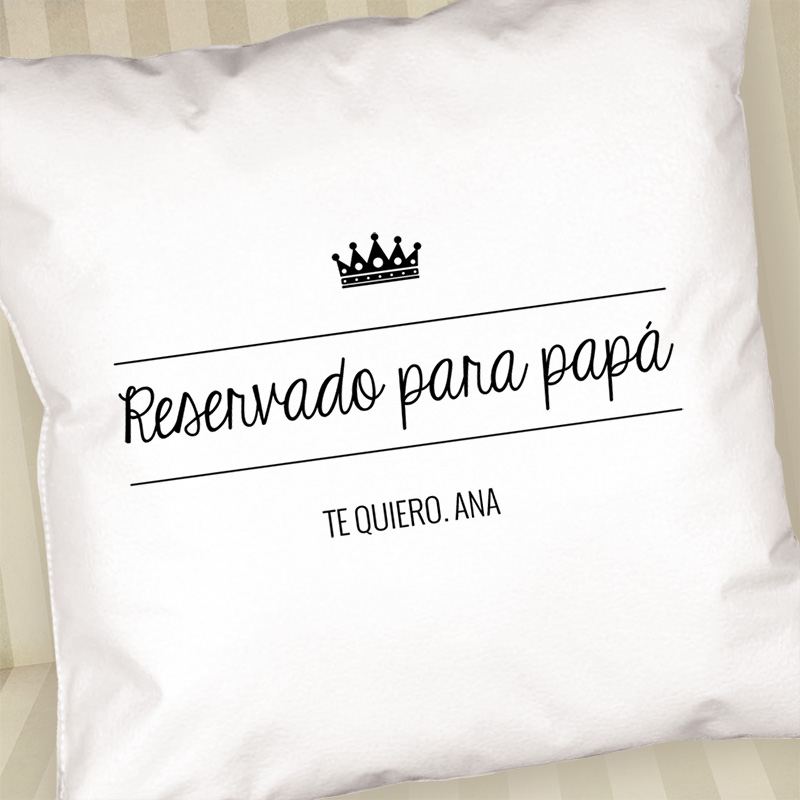 Regalos personalizados: Diseño y decoración: Cojín personalizado Reservado para papá