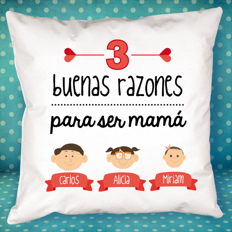 Regalos personalizados: Diseño y decoración: Cojín razones para ser mamá