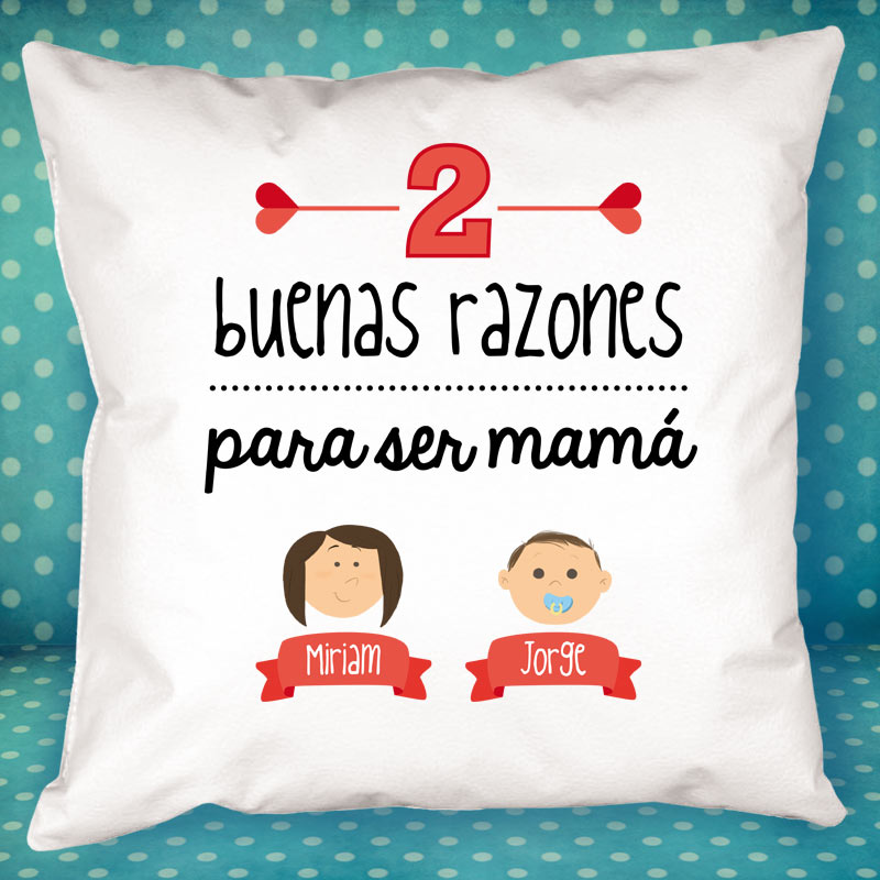 Regalos personalizados: Diseño y decoración: Cojín razones para ser mamá