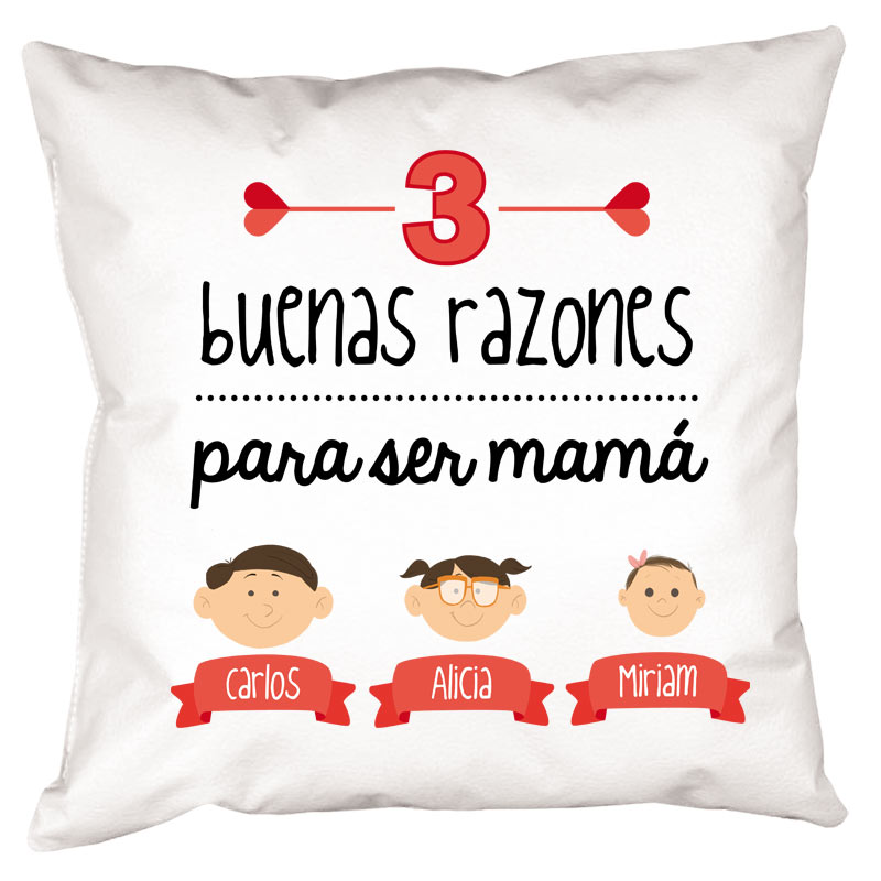 Regalos personalizados: Diseño y decoración: Cojín razones para ser mamá