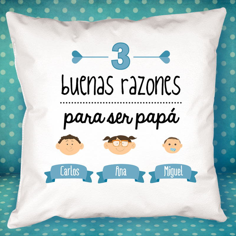 Regalos personalizados: Diseño y decoración: Cojín razones para ser papá