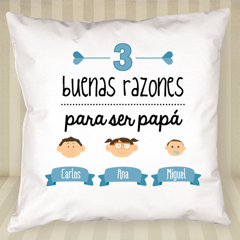 Regalos personalizados: Diseño y decoración: Cojín razones para ser papá