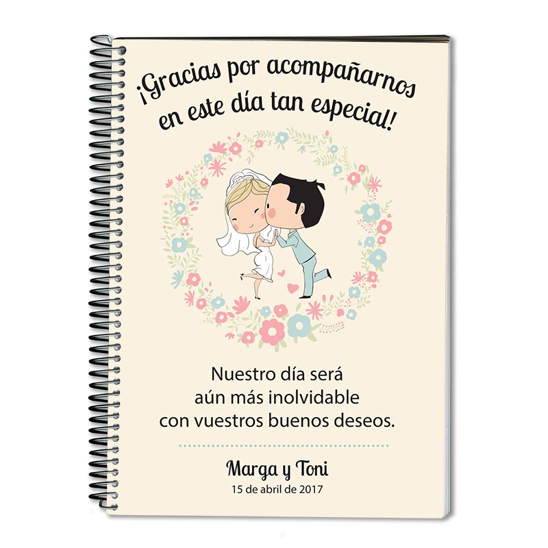 Regalos personalizados: Regalos con nombre: Cuaderno de firmas boda personalizado