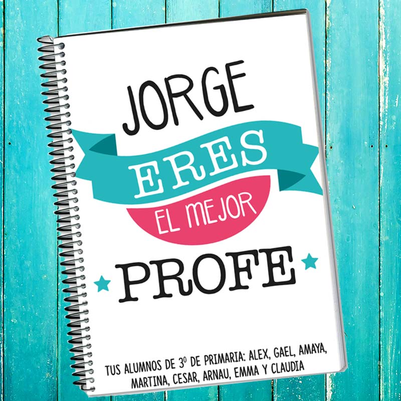 Regalos personalizados: Cuadernos: Cuaderno Mejor Profe personalizado