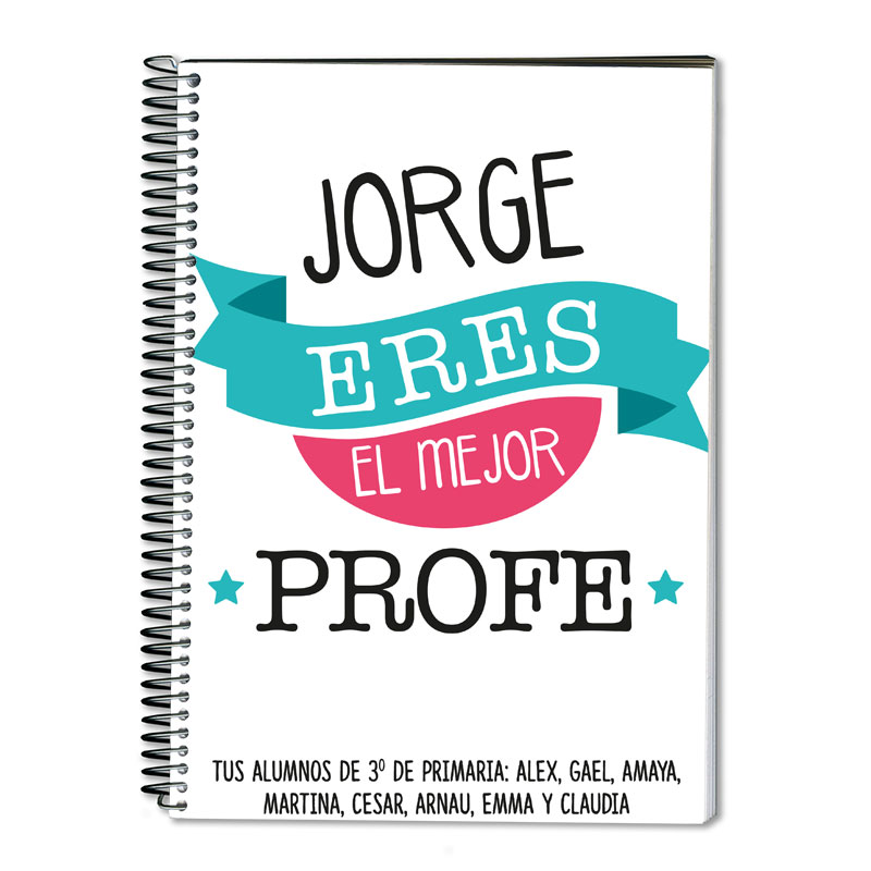 Regalos personalizados: Cuadernos: Cuaderno Mejor Profe personalizado